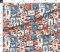 Various Fabrics by the Yard or Fat Quarter Vintage Retro Novelty Mail Stamps Letters Postage Eclectic Stamp Collection Red And Blue Writing Flowers Train Plane Birds Boats Unique Custom Printed Fabric by Spoonflower